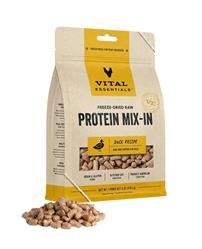 Vital Essentials Dog Freeze-Dried Raw Grain Free Protein Mix - In Duck Recipe Mini Nibs Topper 6oz.