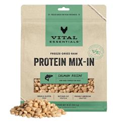 Vital Essentials Dog Freeze-Dried Raw Grain Free Protein Mix - In Salmon Recipe Mini Nibs Topper 18oz.
