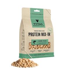 Vital Essentials Dog Freeze-Dried Raw Grain Free Protein Mix - In Salmon Recipe Mini Nibs Topper 6oz.
