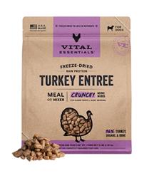 Vital Essentials Dog Freeze-Dried Raw Grain Free Turkey Entree & Mixer Crunchy Mini Nibs 3 Lbs
