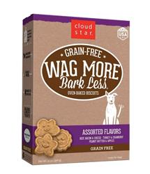 CLOUD STAR DOG WAG MORE BARK LESS GRAIN FREE CRUNCHY TREATS ASSORTED FLAVORS 14OZ