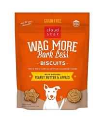 CLOUD STAR DOG WAG MORE BARK LESS GRAIN FREE CRUNCHY TREATS PEANUT BUTTER & APPLES 2.5LBS