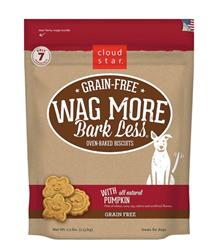 CLOUD STAR DOG WAG MORE BARK LESS GRAIN FREE CRUNCHY TREATS PUMPKIN 2.5LBS