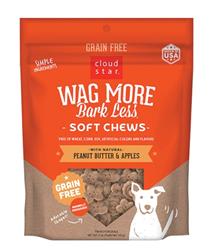 Cloudstar Wagmore Dog Grain Free Soft And Chewy Peanut Butter And Apple 5oz.