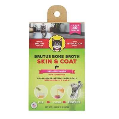 Brutus Broth on the Go™ Skin & Coat Food Topper for Cats