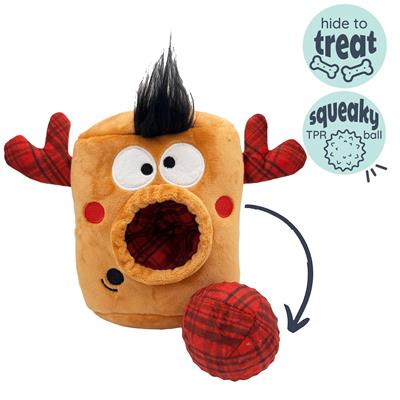 Pop 'n Fetch Nosy Reindeer Dog Toy