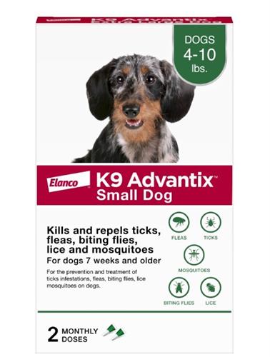 Elanco K9 Advantix Classic Dog Small 4 - 10Lbs - 2 Pack
