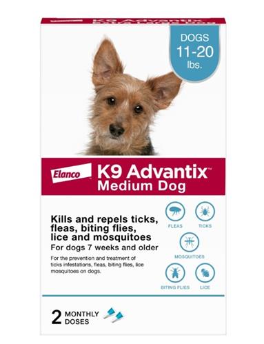 Elanco K9 Advantix Classic Dog Medium 11 - 20Lbs - 2 Pack