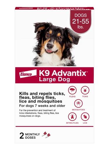 Elanco K9 Advantix Classic Dog Large 21 - 55Lbs - 2 Pack