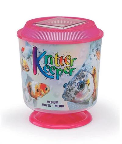 Lee's Aquarium & Pet Products Round Kritter Keeper with Lid & Pedestal Label Assorted, 1ea/1.13 gal, MD