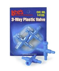 Lee's Aquarium & Pet Products Plastic Valve for Aquarium Pumps 3-Way, Blue, 1ea/2 pk