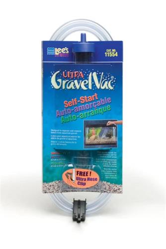 Lee's Aquarium & Pet Products Ultra GravelVac Self-Start Gravel Vacuum Cleaner with Nozzle & Clip 1ea/1 5/8In X 9 in, SM