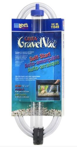 Lee's Aquarium & Pet Products Ultra GravelVac Self-Start Gravel Vacuum Cleaner with Clip 1ea/1 1/4In X 12 in, Slim