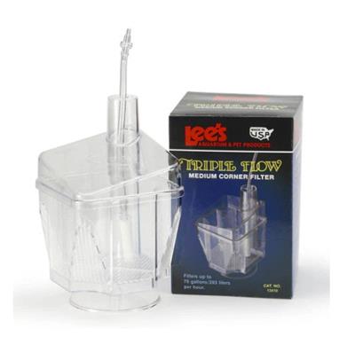 Lee's Aquarium & Pet Products Triple-Flow Corner Filter Clear, 1ea/SM