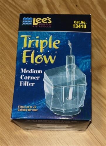 Lee's Aquarium & Pet Products Triple-Flow Corner Filter Clear, 1ea/MD