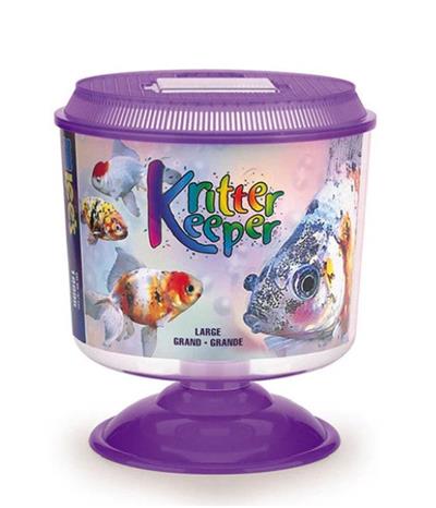 Lee's Aquarium & Pet Products Round Kritter Keeper with Lid & Pedestal Label Assorted, 1ea/1.5 gal, LG