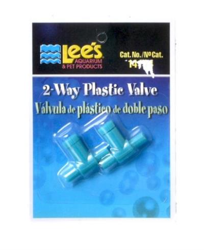 Lee's Aquarium & Pet Products Plastic Valve for Aquarium Pumps 2-Way, Blue, 1ea/2 pk