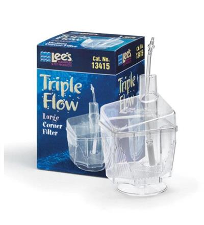 Lee's Aquarium & Pet Products Triple-Flow Corner Filter Clear, 1ea/LG