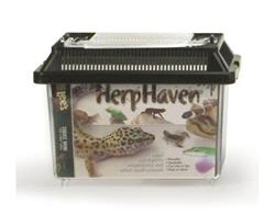 Lee's Aquarium & Pet Products HerpHaven Carrier for Reptiles & Amphibians Black, 1ea/7.12In X 5.5 in, Mini