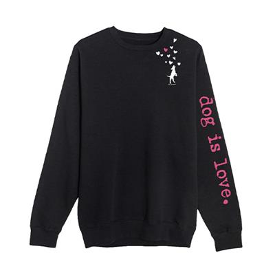 Crewneck Fleece: Dog is Love (Black)
