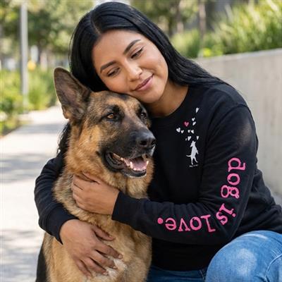 Crewneck Fleece: Dog is Love (Black)