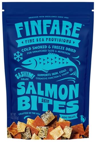 Finfare Dog 4oz. Freeze-dried Smoked Salmon Skin Bites