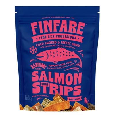 Finfare Dog 9oz. Freeze-dried Smoked Salmon Skin Strips