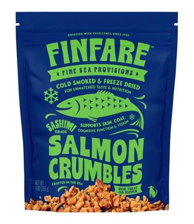 Finfare Dog 9oz. Freeze-dried Smoked Salmon Crumbles Treat Topper