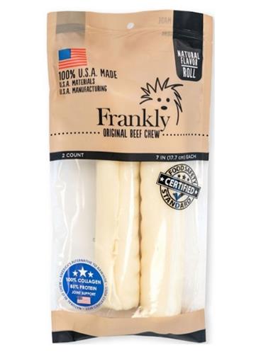 Frankly Dog 7-8" Collagen Natural Retriever Roll 2Ct