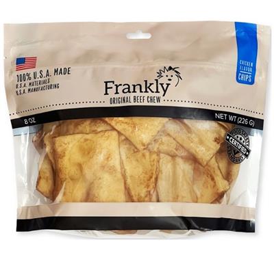 Frankly Dog 8oz. Collagen Beef Chew Chips Chicken