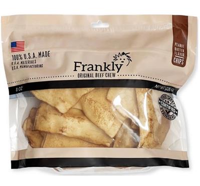 Frankly Dog 8oz. Collagen Beef Chew Chips Peanut Butter
