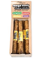 Frankly Dog 10" Collagen Chicken Mega Beefy Chew Sticks 12Ct Display Box