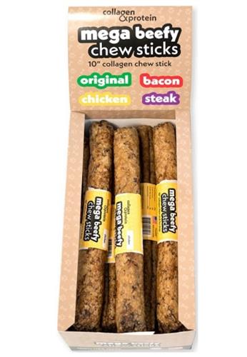 Frankly Dog 10" Collagen Chicken Mega Beefy Chew Sticks 12Ct Display Box