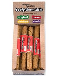 Frankly Dog 7" Collagen Bacon Beefy Chew Sticks 24Ct Display Box