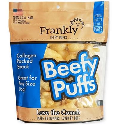 Frankly Dog 5oz. Beefy Puffs Peanut Butter Collagen