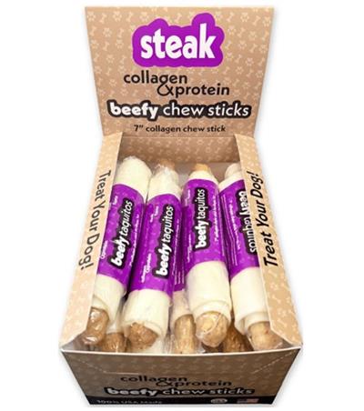 Frankly Dog 7" Steak Beefy Taquito 12Ct Display Box