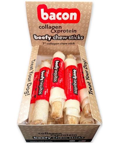 Frankly Dog 7" Bacon Beefy Taquito 12Ct Display Box
