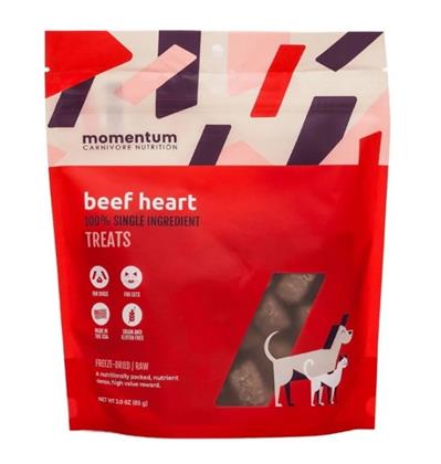 Momentum Carnivore Nutrition Dog 3oz. Beef Hearts