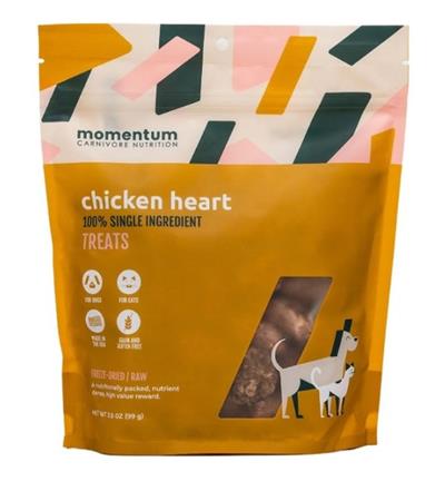 Momentum Carnivore Nutrition Dog 3.5oz. Chicken Hearts