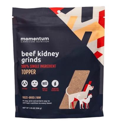 Momentum Carnivore Nutrition Dog 3.75oz. Beef Kidney Single Ingredient Topper