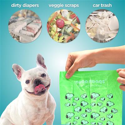 Peanuts® USDA Biobased Dog Poop Bags, 60 count, Unscented