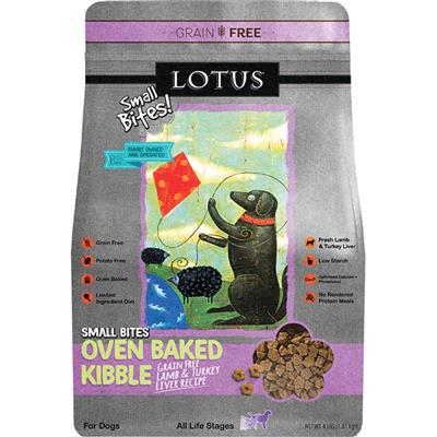 Lotus Dog Grain Free Small Bite Lamb Turkey Liver 4Lb