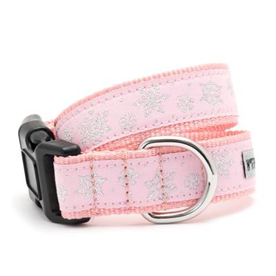 Let It Snow Dog Collar - Pink & Lead