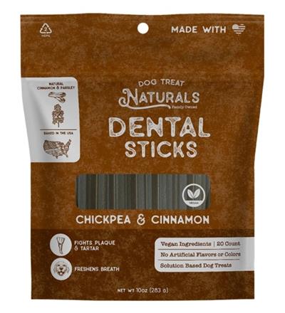 Dog Treat Naturals Dental Sticks - Chickpea & Cinnamon, 10oz