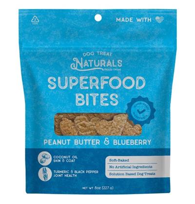 Dog Treat Naturals: Superfood Bites - Peanut & Blueberry, 8oz