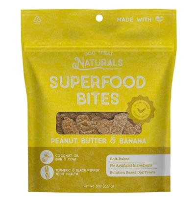 Dog Treat Naturals: Superfood Bites - Peanut Butter & Banana, 8oz, Turmeric