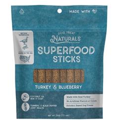 Dog Treat Naturals Superfood Sticks - Turkey & Blueberry, 24oz