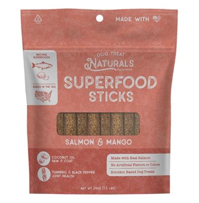 Dog Treat Naturals Superfood Sticks - Salmon & Mango 24oz
