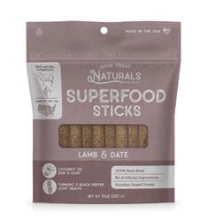 Dog Treat Naturals Dog Superfood Sticks Lamb & Date 10oz