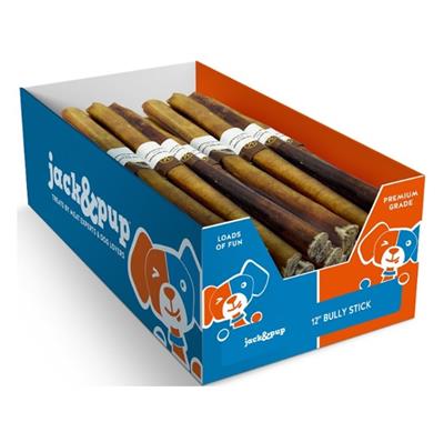 Jack & Pup Bully Stick 12" Display Box (Case of 25)